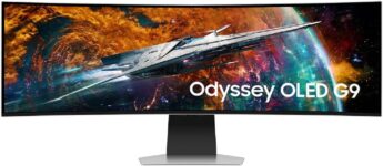 SAMSUNG 49″ Odyssey OLED G9 G95SC Series Curved Smart Gaming Monitor, 240Hz, 0.03ms, Dual QHD, Neo Quantum Processor Pro, DisplayHDR 400, AMD FreeSync Premium Pro, LS49CG954SNXZA, 2023